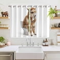 thumbnail image 2 of Funny Alpacas Kitchen Curtains Window Panels, Cute Art Fun Lovely Animals on Toilets Insulated Window Treatment Curtain, Grommet Curtains for Bedroom/Living Room/Bathroom, 2 Piece 52"Wx72"L, 2 of 8