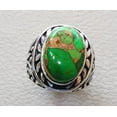 thumbnail image 6 of Green Copper Turquoise Mans Ring, Natural Green Copper Turquoise, Silver Jewelry, 925 Silver Ring, Birthday Gift, Heavy Mens Ring, Arabic Design, Ottoman Style Ring, Christmas, Turkey Mens Signet Ring, 6 of 6