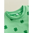 thumbnail image 6 of Toddler Baby Boy Girl St.Patrick's Day Outfit Shamrock Print Long Sleeve Crewneck Sweatshirt Tops and Pants Cute Clothes Set, 6 of 8