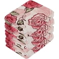 thumbnail image 3 of 4 Pack Romantic Rose Pure Cotton Washcloths 12 x 12 Inch Reusable Absorbent Soft Cotton Face Towels Fingertip Towels Set for Gym Towels,Hotel and Spa Wash cloth, 3 of 7
