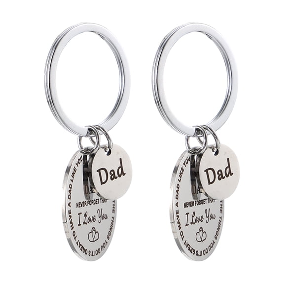 ETEREAUTY 2-Pack Stainless Steel Keychains for Father's Day, Key and Accessories Gift for Dad