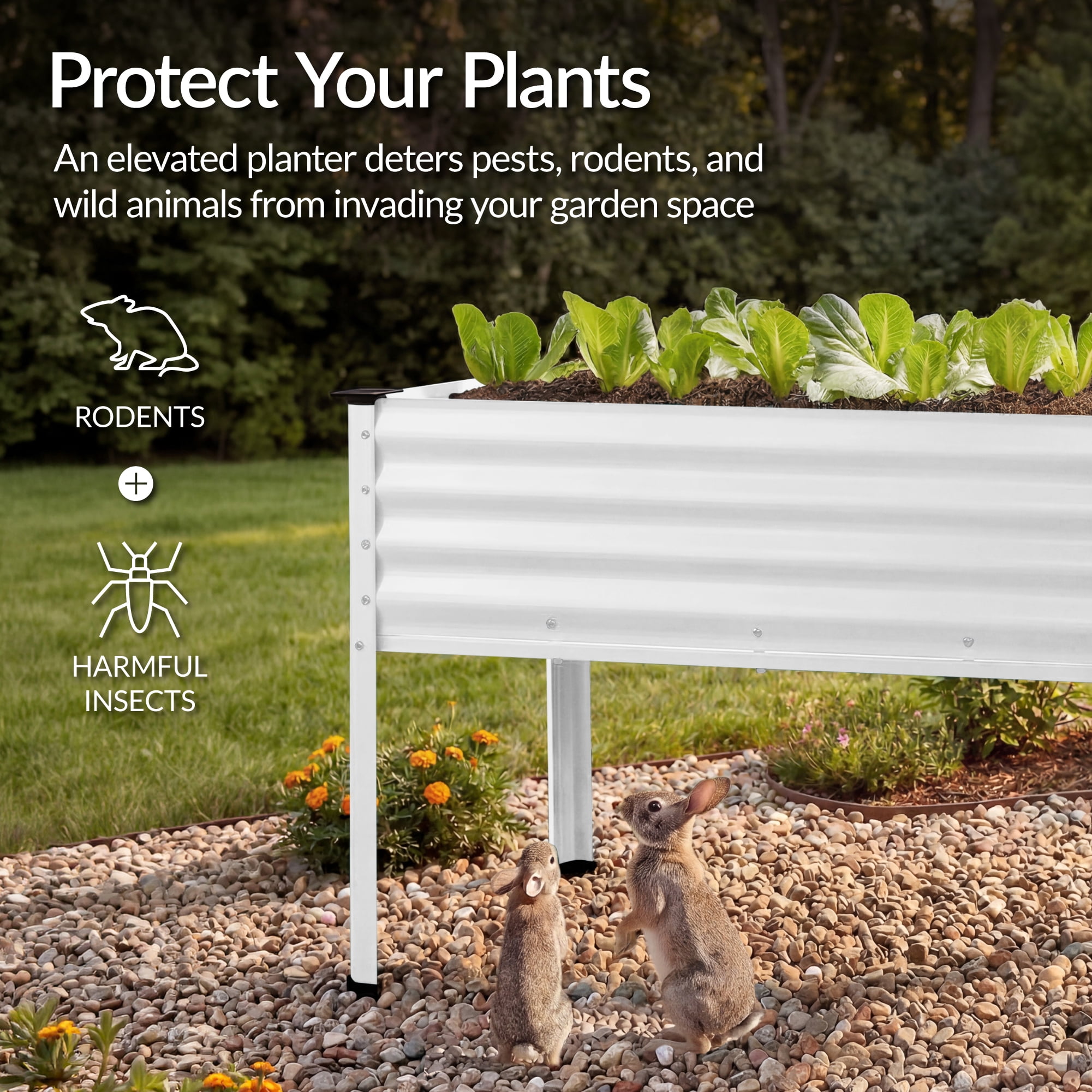 Best Choice Products 48x24x30in Elevated Galvanized Metal Garden Bed w/ Corner Protectors - Silver