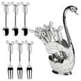 thumbnail image 2 of Postre de metal Pastelería Forks Forks Con Soporte De Almacenamiento Sirviendo Comida Flotware Bebida Calientes Cucharadas De Tailware Decorativo Plata Dido Hogar, 2 of 6