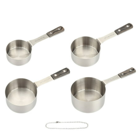 

4 Pcs 1 Set Multipurpose Measuring Cups Milk Powder Spoons With Wood Handle
