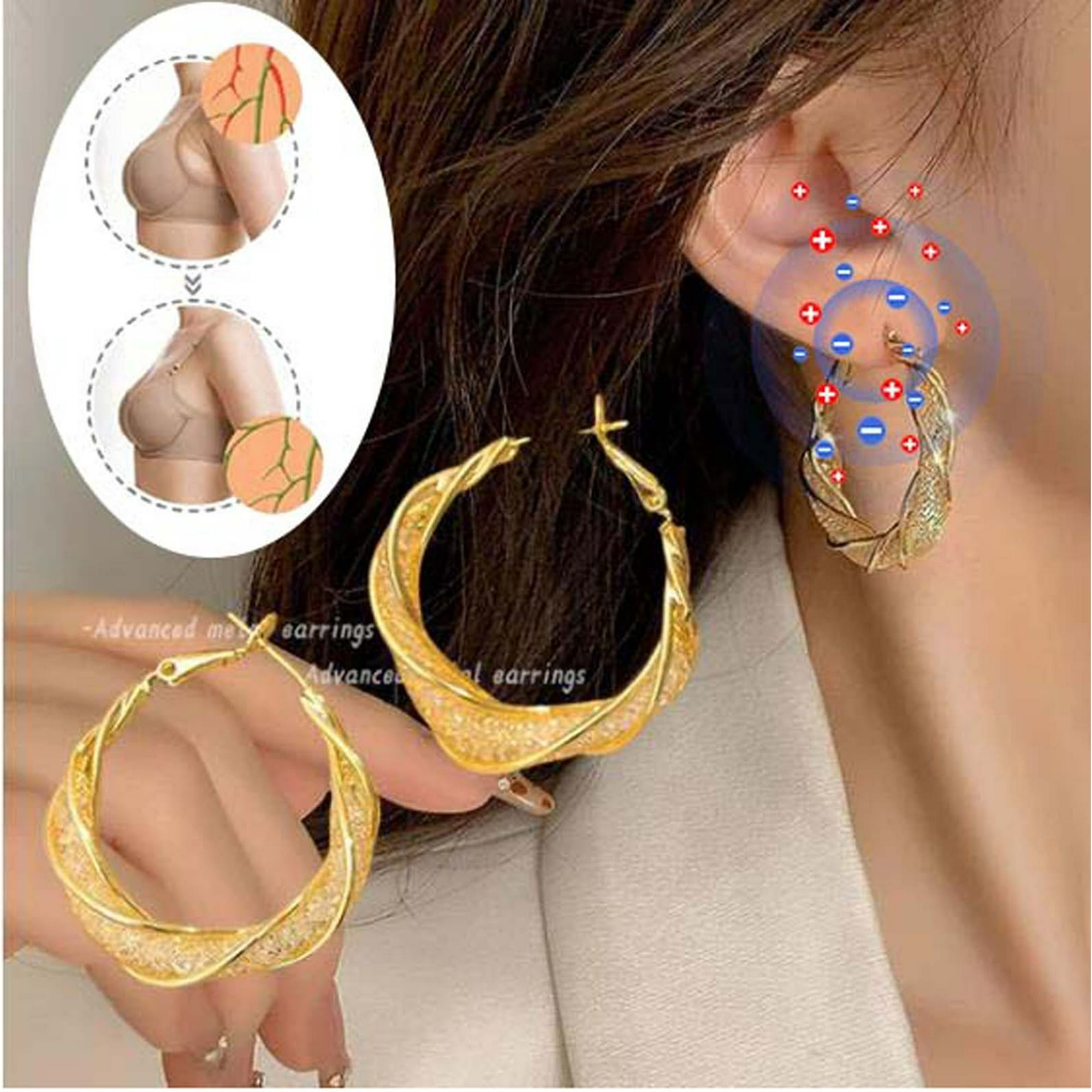 Qiopertar Big holiday Savings Circle Earrings Metal Super Sparkling Earrings With Small Design Sense European And American Cool Style Earrings For Women Clearance under 5 Walmart