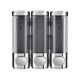 thumbnail image 1 of Dispensador de champú para ducha de pared Gecheer: dispensador de jabón con bomba sin taladro y tres compartimentos para champú y acondicionador, ideal para baños, hoteles, escuelas y centros, 1 of 7