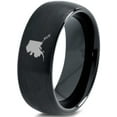 thumbnail image 1 of Tungsten Alaska The Last Frontier State Band Ring 8mm Men Women Comfort Fit Black Dome Brushed Polished, 1 of 4