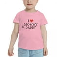 thumbnail image 2 of I Love My Mommy & Daddy Cute Toddler Tshirts for Boys Girls (Pink, 3T), 2 of 5