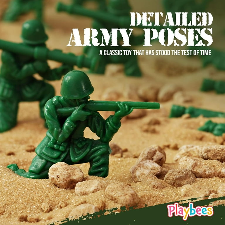 Playbees Green Plastic Army Men Toy Soldiers 144 Pack Action