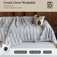 thumbnail image 5 of Jessy Home Sofa Cover Sofa Slipcover Couch Cover Protector Durable Multi-Function Furniture Cover for Dogs Cats Home Decor 71"x 150"Light Gray, 5 of 9