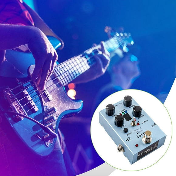 Pedal multiefectos de guitarra con luces para actuaciones en escenario, accesorios para guitarra eléctrica, efectos de afinador, retardo, coro y