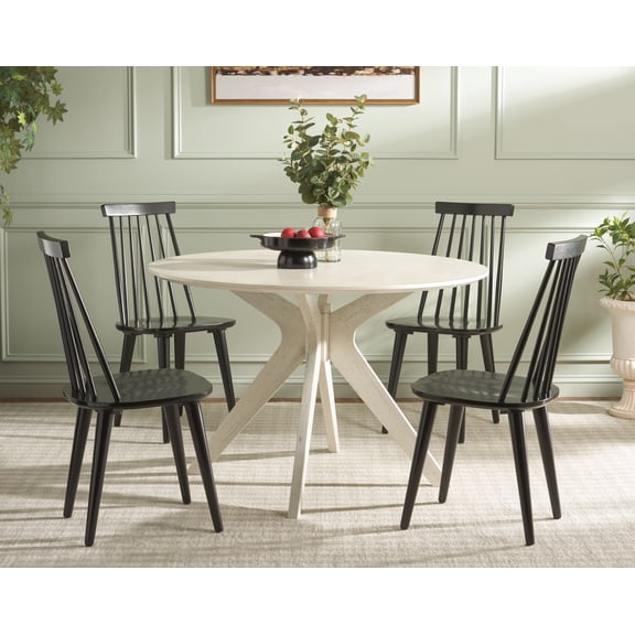 Safavieh Burris Traditional Wood Dining Side Chairs, Black (Set of 2)