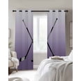 thumbnail image 4 of Purple Ombre Blackout Curtains for Bedroom Living Room Darkening Curtains 84 Inch Length 2 Panels Set Black Hockey Sticks Minimalist Style Window Curtain Window Treatment Grommet Drapes 52"x84", 4 of 9