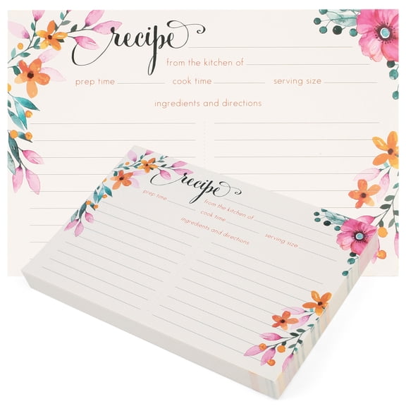 LotFancy 60 Count Recipe Cards, 4x6 in, Double Sided, Blank Recipe Cardstock