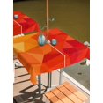thumbnail image 2 of Square Outdoor Tablecloth with Umbrella Hole Red Orange Outside Table Cloth Waterproof Patio Table Cover Modern Abstract Ombre Geometric Aesthetic Zipper Tablecloths for Picnic Camping 54x54 Inch, 2 of 8
