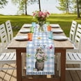 thumbnail image 4 of Table Runners 72 Inches Long Dress Scarves, Blue Plaid Groundhog Farmhouse Kitchen/Dining Table Runner, Coffee Tablerunners, Spring Floral Butterfly Botanical 13x72 Inch, 4 of 9