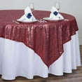 thumbnail image 2 of Efavormart LUXURY Sequin Square Tablecloth Overlay 72" x 72"-Burgundy Square Tablecloth Cover For Wedding Party Event Banquet, 2 of 10