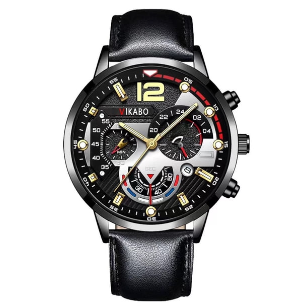Reloj de pulsera de moda para hombre, reloj con calendario, reloj de negocios con correa de cuarzo para hombre