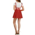 thumbnail image 3 of MODA NOVA Junior's Party Costume Elastic Waist Cut Out A Line Mini Suspender Skirt Red S, 3 of 6