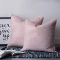 thumbnail image 2 of 18x18 Pillow Covers Set of 2, Pink Striped Throw Pillow Covers Decorative Couch Cushion Case, Modern Simple Farmhouse Beige Vintage Microfiber Square Pillowcases for Bedroom Car Living Room, 2 of 7