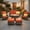 Orange-red, variant on ODELIO 7‑Piece All‑Weather Wicker Patio Furniture Set, Outdoor Conversation Set with 360° Swivel Rocking Chairs, 55000 BTU Propane Fire Pit Table & Ottomans, Navy blue Cushions