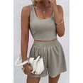 thumbnail image 4 of Aellinatey Ribbed Tank Top And Shorts Set Two Piece Outfits For Women Sexy Shorts Set, 4 of 16