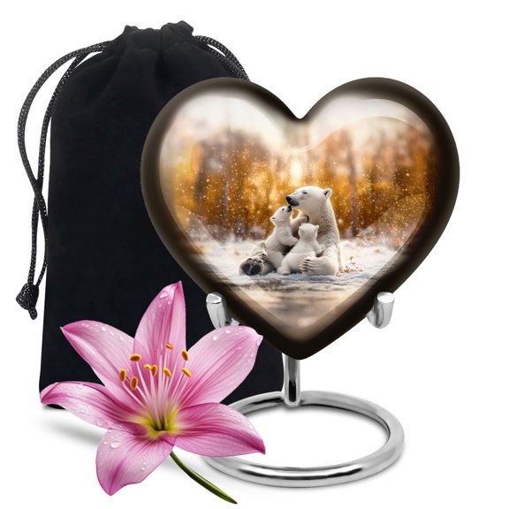 Polar Bear Urn, Urn for Ashes for Women, Large Urns for Human Ashes, Cremation Urns for Burial, Urns for Human Ashes Adult man, Mini Urn for Ashes Adult Male (Size - 8inch)