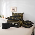 thumbnail image 5 of Black Light Yellow Bed in a Bag Queen Comforter Set 7 Piece,3D Black Hole Abstract Geometric Bedding Sets,Modern&nbsp;Striped Circle Swirl Sheet Set with Comforter,Geometry Stripes&nbsp;Line Bed Set, 5 of 6