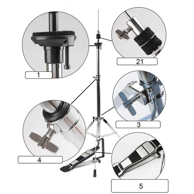 ziyahi Metal Cymbal Stand Drum Pad Stand Mount for Drummer Musical Instrument