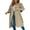Khaki, variant on Women Long Sleeve Trench Coat Double Breasted Turndown Collar Long Coats Classic Autumn Spring Jacket Windproof Outwear