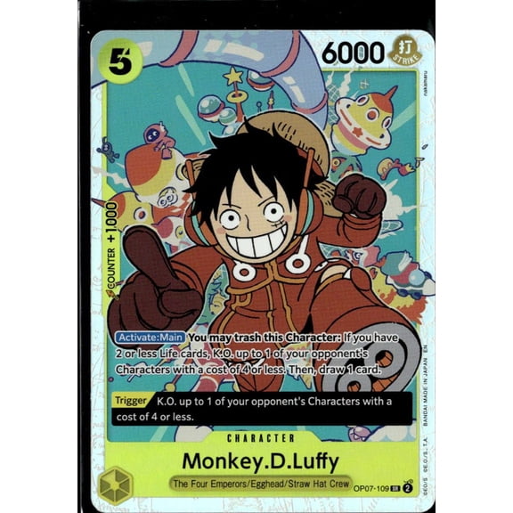 2024 Bandai One Piece Card Game 500 Years in the Future Monkey D Luffy Parallel Rare #OP07-109