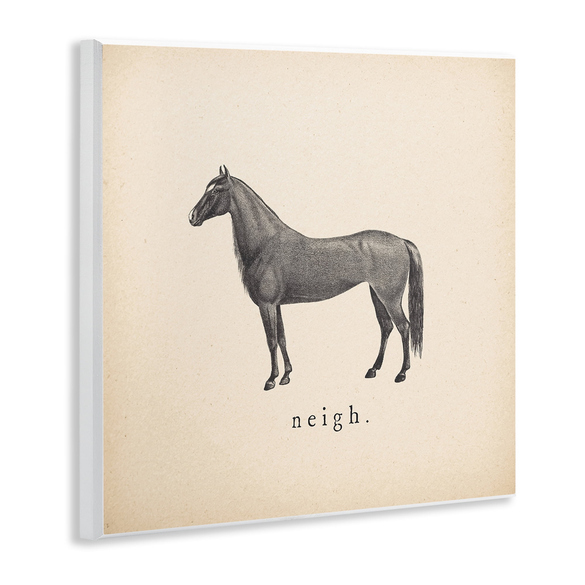 Stupell Industries Neigh Farm Horse Sounds Animals Painting Unframed Art Print Wall Art, 12 x 12