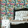 thumbnail image 2 of Peel and Stick Wallpaper Vibrant Cactus Garden Colorful Desert Flowers Bloom Wall Mural 23.6in x 9.8ft Self Adhesive Removable Wall Paper Renter Friendly Wallpaper for Nursery Bedroom Cabinets, 2 of 8