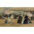 thumbnail image 2 of Eugène Boudin 18x12 Black Ornate Wood Framed Double Matted Museum Art Print Titled - Trouville, the Nanny (1885), 2 of 5