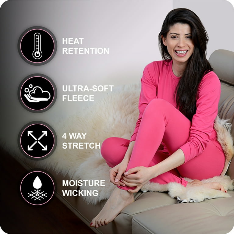 Thermajane Thermal Underwear for Women Crewneck Base Layer Set (XX