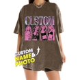 thumbnail image 2 of MDUKONU Custom Graphic T Shirts for Boyfriend & Girlfriend, Personalized Vintage Shirt with Name, Funny T Shirt for Men and Women Hot Pink M, 2 of 4
