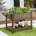 thumbnail image 2 of Renwick Solid Wood Elevated Planter Box with Removable Grow Grids, Dark Brown, 2 of 10