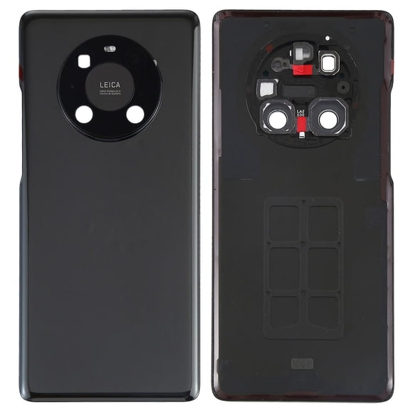For Huawei Mate 40 Pro 5G Battery Housing with Adhesive Sticker + Camera Lens Cover - Black