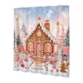 thumbnail image 2 of Christmas Bathroom Shower Curtain With Hooks - Holiday Waterproof Fabric Set(B), 2 of 6