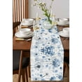 thumbnail image 4 of Blue Spring Floral Table Runner 48 Inches, Farmhouse Summer Botanical Bed Runner Dresser Scarves Tabletop for Indoor Outdoor Parties/Ceremony/Banquet, 13" x 48", 4 of 8
