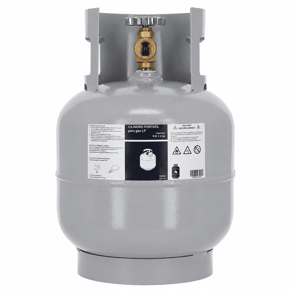 Cilindro Tanque de Gas Portátil de 9 lbs - 4 kg Válvula Tradicional