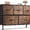 Rustic Brown Wood Grain Print, variant on Dresser for Bedroom with 5 Drawers, Long Storage Tower Organizer Unit, Fabric Dresser, Storage Drawer Unit with Fabric Bins for Closet, Hallway,26.57"Hight