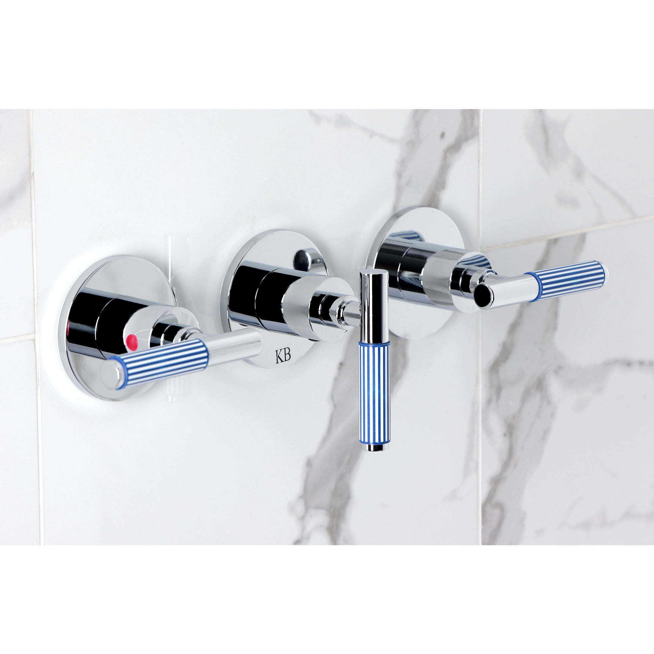 Kingston Brass KBX8131KPS Verona Triple-Handle Tub and Shower Faucet, Polished Chrome