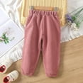 thumbnail image 4 of LYHaoo Girls Corduroy Pants For Toddler Kids Soft Comfortable Casual Long Pants With Elastic Waist For Everyday Wear And Outdoor Activities Casual Flowy Pants Sizes 5-6 Years Red, 4 of 5