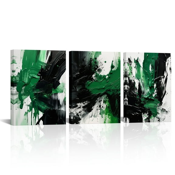 Office Art Black And Green Abstract Art Painting Canvas Wall Art Picture Print Home Decor