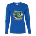 thumbnail image 2 of 1946 Vintage Ford Woody Chasing Waves Cars and Trucks Womens Graphic Long Sleeve T-Shirt, Royal, 2XL, 2 of 3