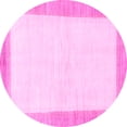 thumbnail image 1 of Ahgly Company Indoor Round Solid Pink Modern Area Rugs, 3' Round, 1 of 4