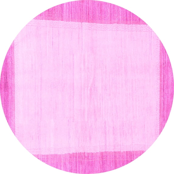 Ahgly Company Indoor Round Solid Pink Modern Area Rugs, 3' Round