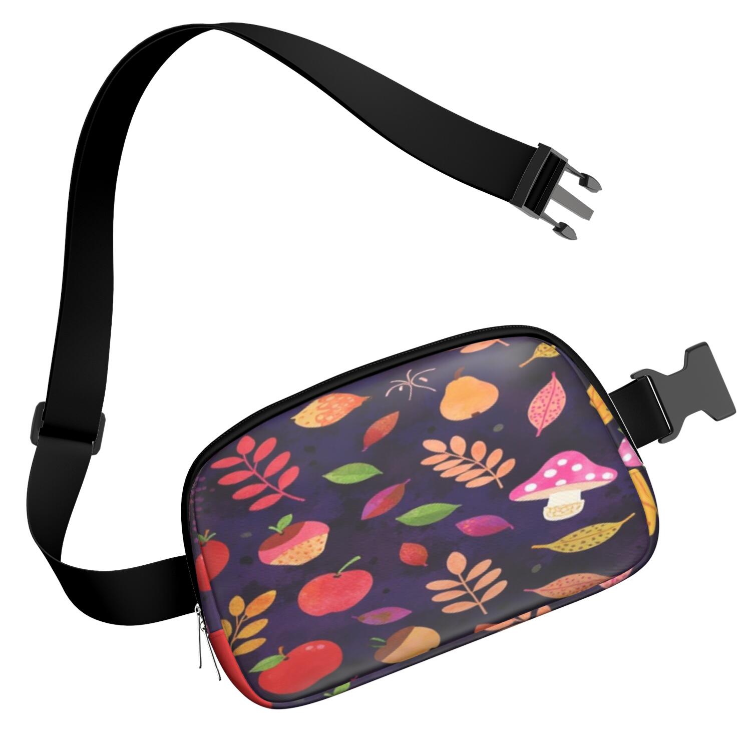 Cross Body Bag for Men&Women Fashionable Waterproof Fanny Pack with Adjustable Strap for Outdoors Workout Traveling Mushroom Sporty Waist Pack