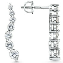 Pompeii 1ct Diamond Journey Earrings 14K White Gold 1" Tall (H,I1)